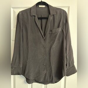 Equipment Black Washed Silk Blouse